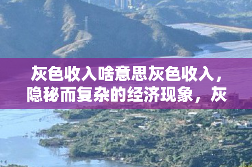 灰色收入啥意思灰色收入图片