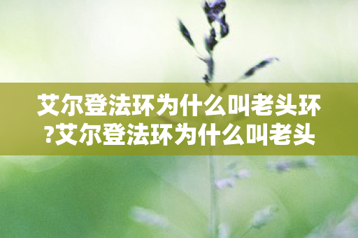 艾尔登法环为什么叫老头环图片