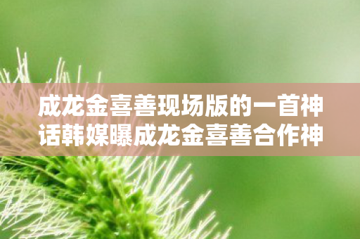 成龙金喜善现场版的一首神话韩媒曝成龙金喜善合作神话2图片