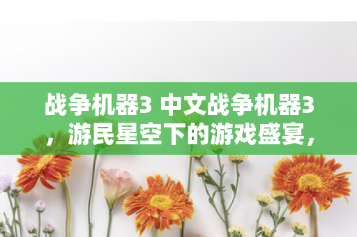 战争机器3 中文战争机器3图片