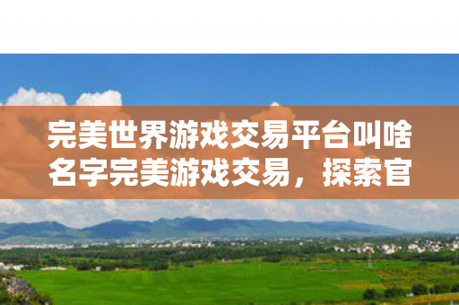 完美世界游戏交易平台叫啥名字完美游戏交易,探索官方平台的魅力,完美游戏交易,探索官方平台的魅力 完美世界游戏交易平台叫啥名字完美游戏交易,探索官方平台的魅力,完美游戏交易,探索官方平台的魅力