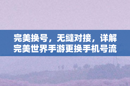 完美换号，无缝对接，详解完美世界手游更换手机号流程，详解，完美世界手游如何完美换号，实现无缝对接？
