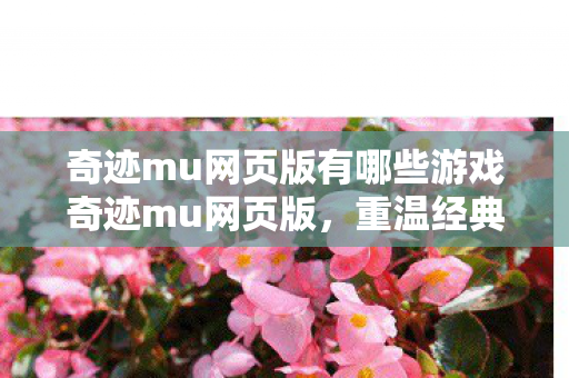奇迹mu网页版有哪些游戏奇迹mu网页版图片