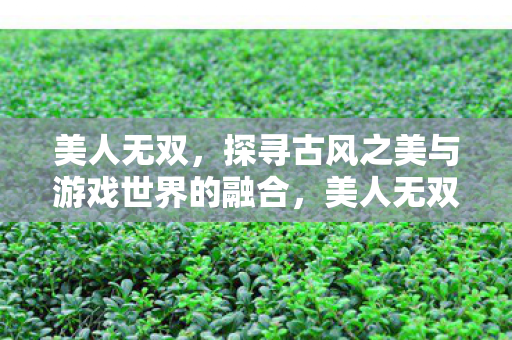 探寻古风之美与游戏世界的融合图片