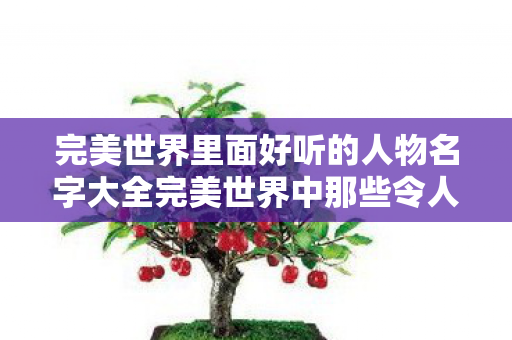 完美世界里面好听的人物名字大全完美世界中那些令人难忘的三个字以上人名，完美世界中令人难忘的三个字以上人名大盘点
