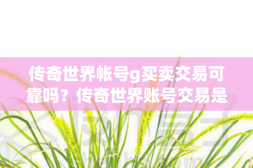 传奇世界帐号g买卖交易可靠吗图片
