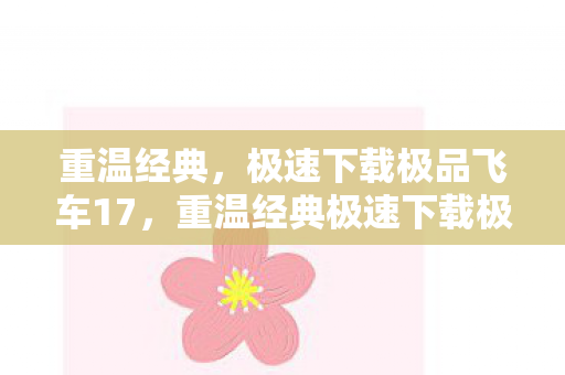 重温经典极速下载极品飞车17图片