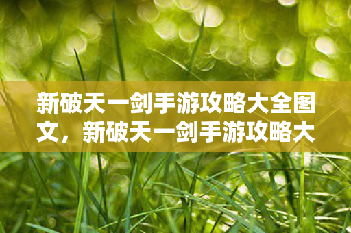 新破天一剑手游攻略大全图文,新破天一剑手游攻略大全,图文详解 新破天一剑手游攻略大全图文,新破天一剑手游攻略大全,图文详解