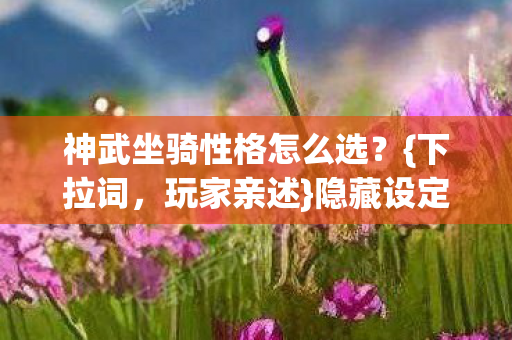 神武坐骑性格怎么选图片