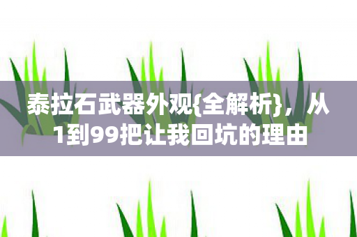 从1到99把让我回坑的理由图片