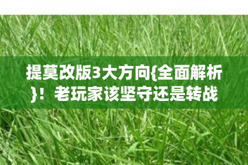 老玩家该坚守还是转战图片