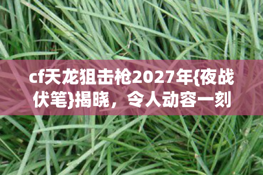 cf天龙狙击枪2027年图片