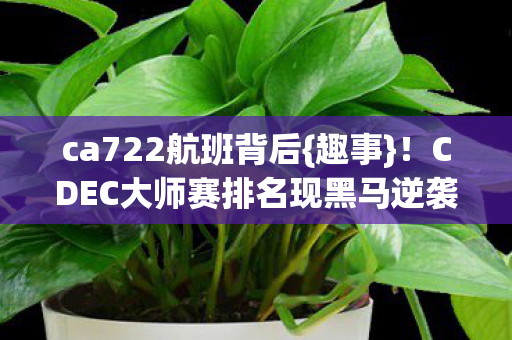 CDEC大师赛排名现黑马逆袭图片