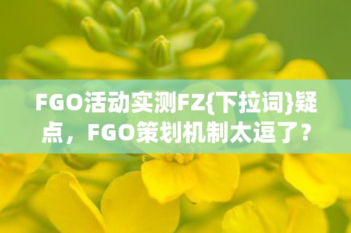 FGO策划机制太逗了图片