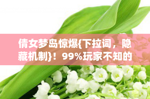 倩女梦岛惊爆{下拉词,隐藏机制}!99%玩家不知的3大隐藏数值 倩女梦岛惊爆{下拉词,隐藏机制}!99%玩家不知的3大隐藏数值