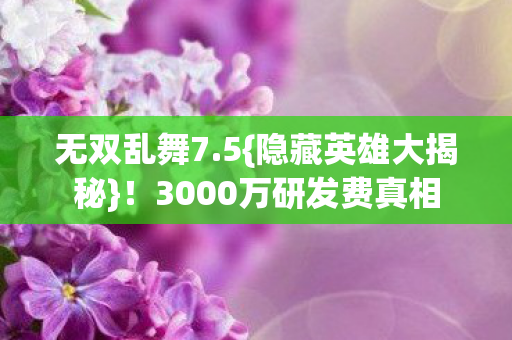 3000万研发费真相图片