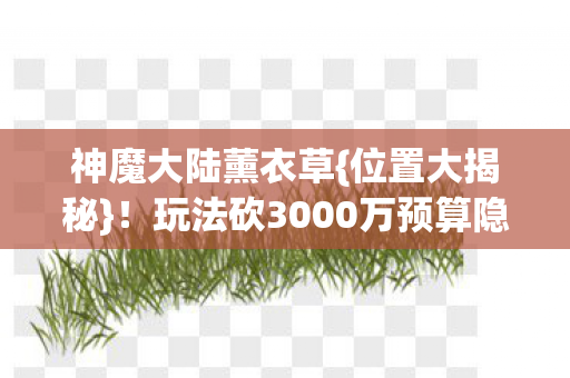 玩法砍3000万预算隐情图片