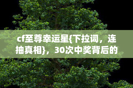 30次中奖背后的秘密图片