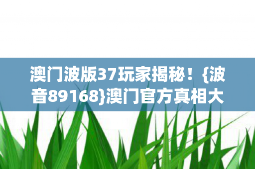 澳门波版37玩家揭秘图片