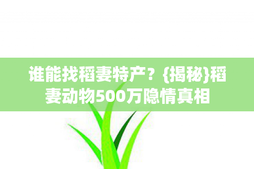谁能找稻妻特产？{揭秘}稻妻动物500万隐情真相