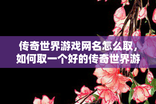 如何取一个好的传奇世界游戏网名图片