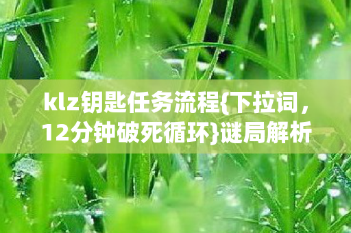 klz钥匙任务流程图片
