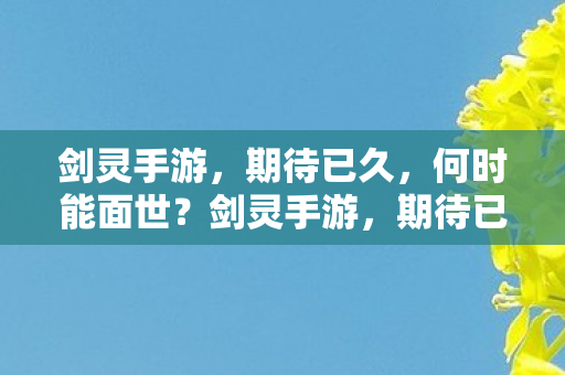 剑灵手游,期待已久,何时能面世?剑灵手游,期待已久,何时能面世? 剑灵手游,期待已久,何时能面世?剑灵手游,期待已久,何时能面世?