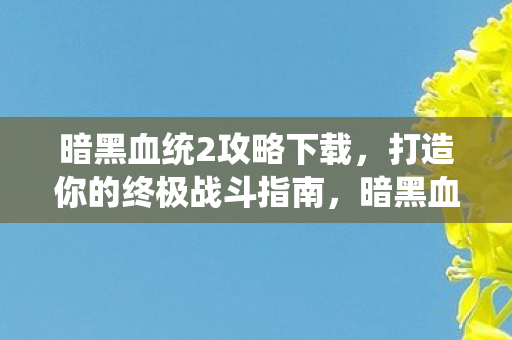 打造你的终极战斗指南图片