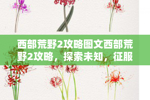 西部荒野2攻略图文西部荒野2攻略图片