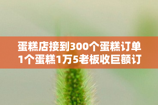 蛋糕店接到300个蛋糕订单1个蛋糕1万5老板收巨额订单报警图片