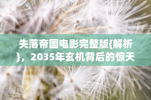 2035年玄机背后的惊天秘密图片