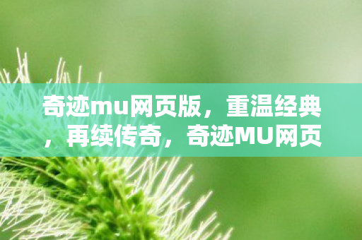 奇迹mu网页版图片