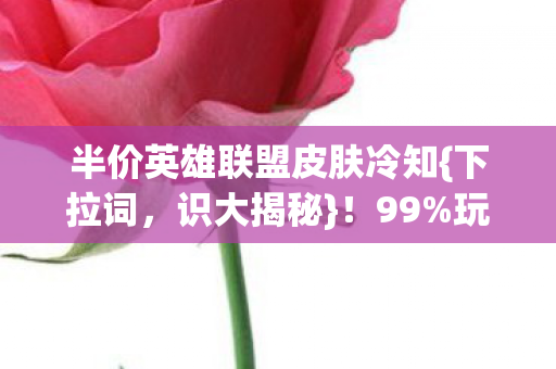 半价英雄联盟皮肤冷知图片