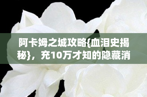 充10万才知的隐藏消费图片