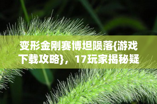 变形金刚赛博坦陨落{游戏下载攻略},17玩家揭秘疑云 变形金刚赛博坦陨落{游戏下载攻略},17玩家揭秘疑云