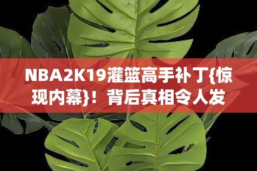 NBA2K19灌篮高手补丁图片