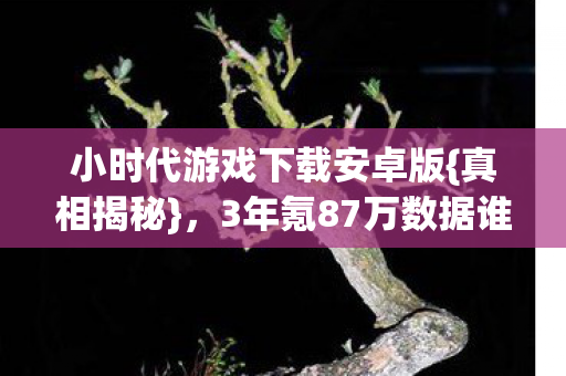 小时代游戏下载安卓版{真相揭秘},3年氪87万数据谁操控? 小时代游戏下载安卓版{真相揭秘},3年氪87万数据谁操控?