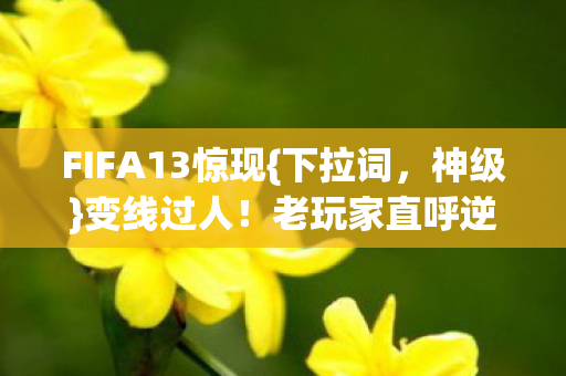 FIFA13惊现{下拉词,神级}变线过人!老玩家直呼逆天操作 FIFA13惊现{下拉词,神级}变线过人!老玩家直呼逆天操作