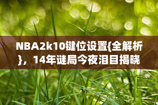 NBA2k10键位设置图片