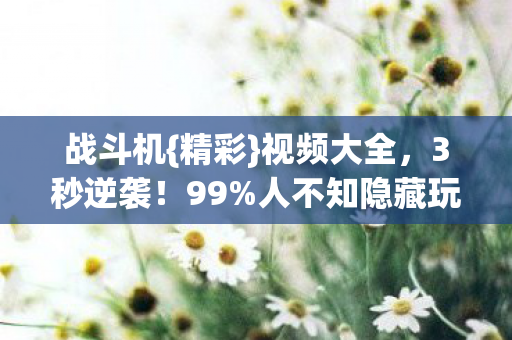 战斗机{精彩}视频大全,3秒逆袭!99%人不知隐藏玩法 战斗机{精彩}视频大全,3秒逆袭!99%人不知隐藏玩法