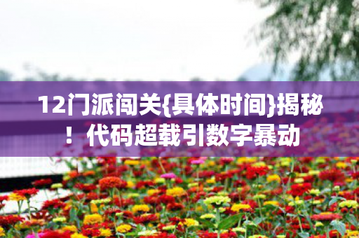 代码超载引数字暴动图片