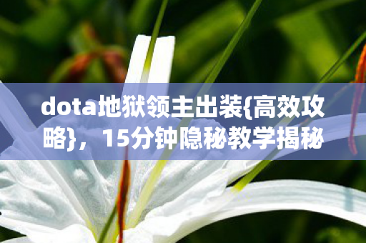 dota地狱领主出装图片