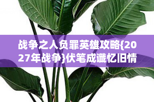 战争之人负罪英雄攻略图片