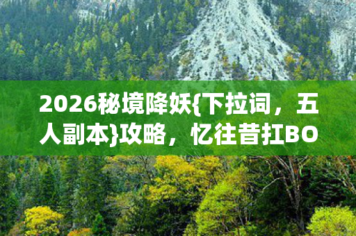 忆往昔扛BOSS之人图片