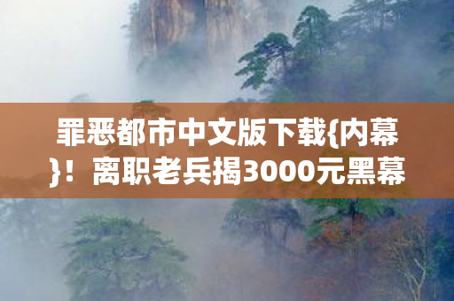 离职老兵揭3000元黑幕图片