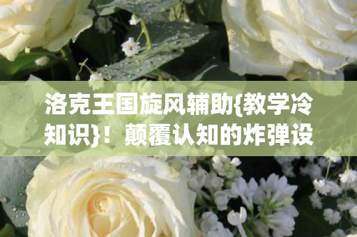 洛克王国旋风辅助{教学冷知识}！颠覆认知的炸弹设计