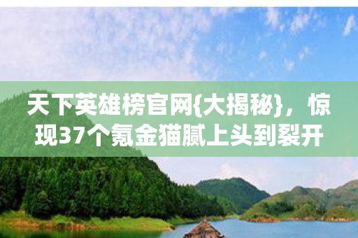 惊现37个氪金猫腻上头到裂开图片