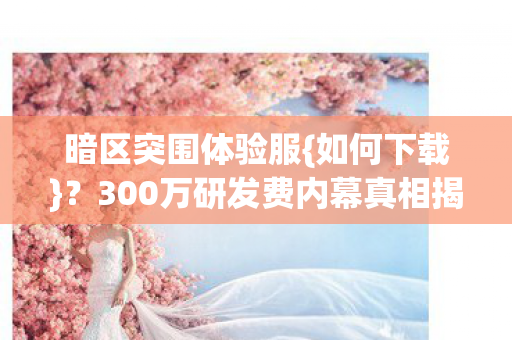 暗区突围体验服{如何下载}？300万研发费内幕真相揭秘