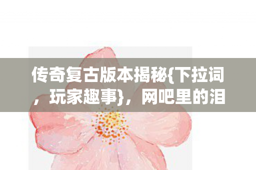 传奇复古版本揭秘图片