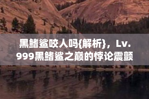 999黑鳍鲨之巅的悖论震颤图片